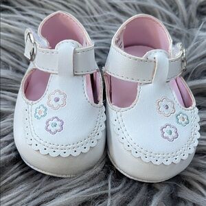 White Floral Kids Shoes